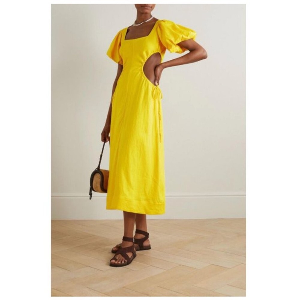 Farm Rio Yellow Linen dress